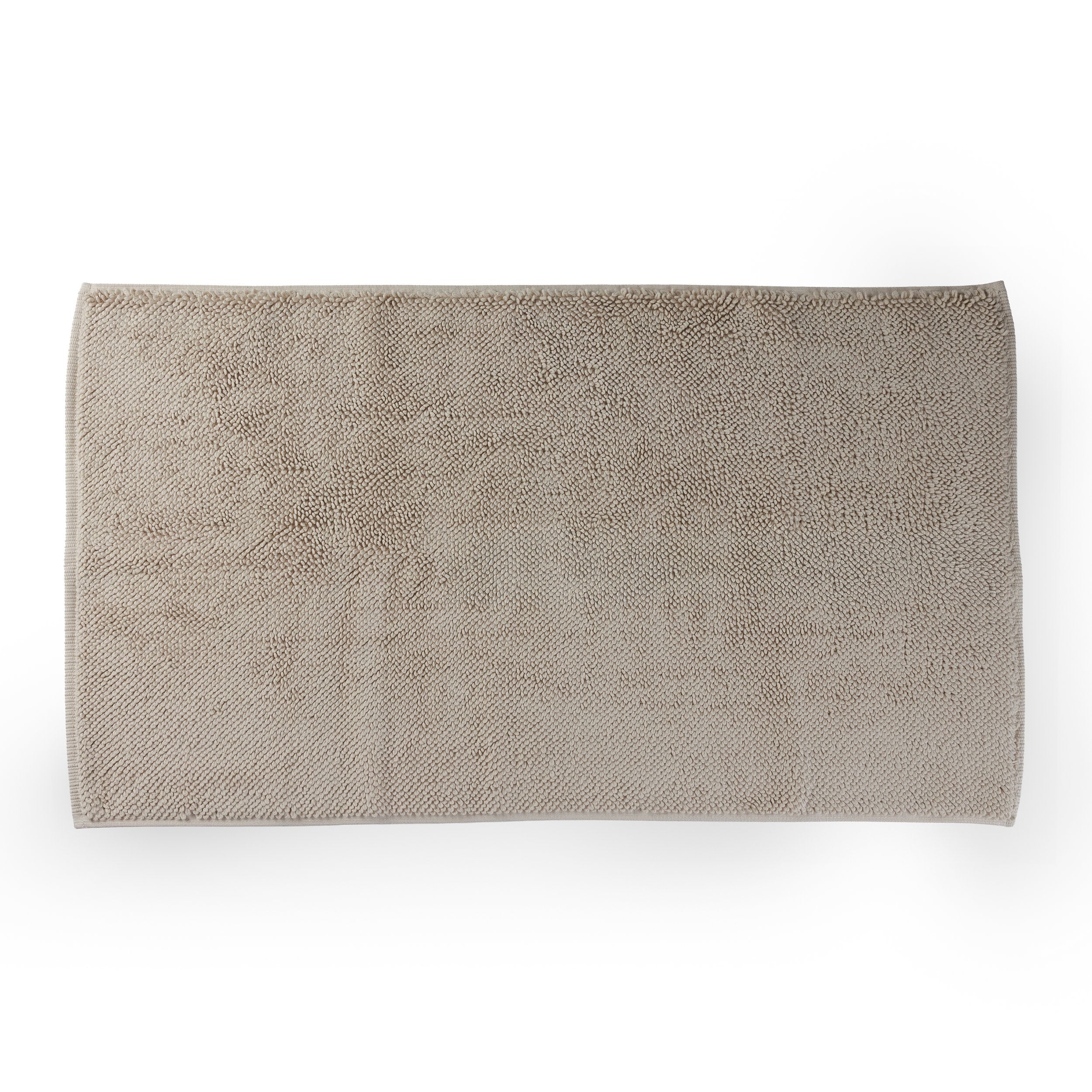 שטיח אמבטיה חול מלבני 100% כותנה של Fine Lab Home, עם שטח ספיגה מרקם, מוצג על רקע לבן.