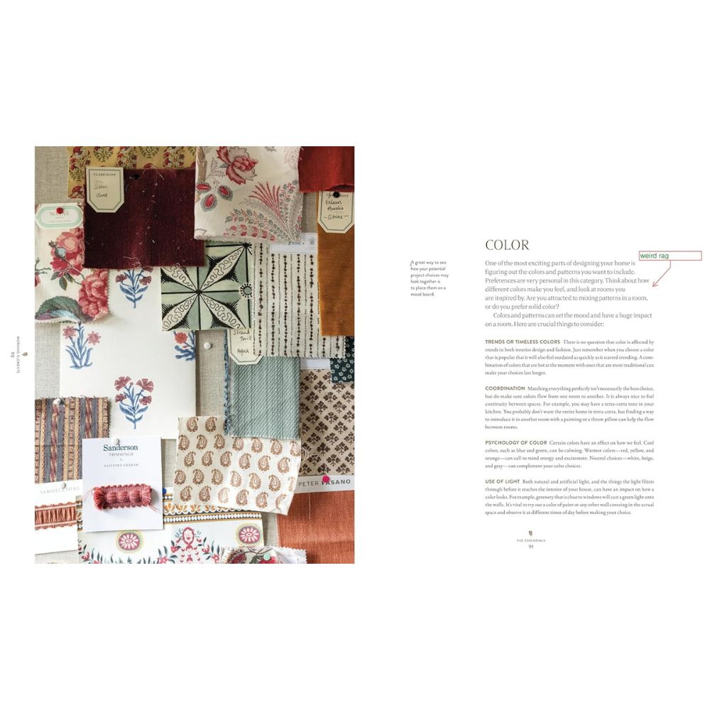 תקריב של לוח בד, מושלם להשראה בעיצוב פנים או כפי שמופיע בספר העיצוב של Fine Lab Home, "היסודות".