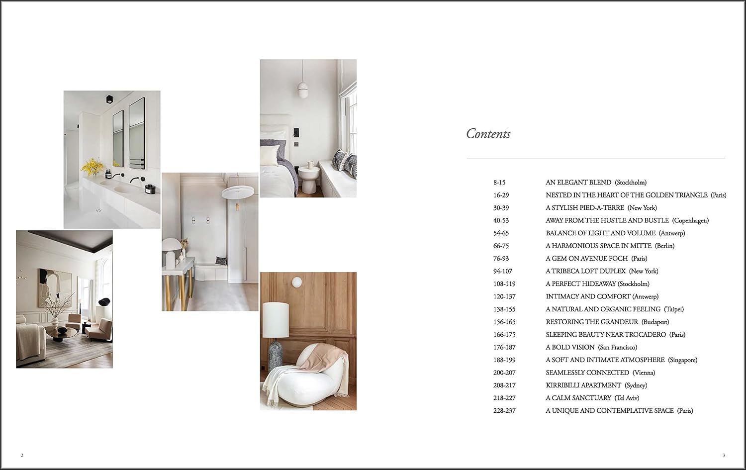 סלון ופינת אוכל בגוונים ניטרליים עם ריהוט מודרני, שולחן עץ וכסאות בצבע בז' – דוגמה מתוך ספר עיצוב להבנת אלגנטיות מאת Fine Lab Home, המופיעה תחת הכותרת "אלגנטיות מאופקת: חיים עירוניים חדשים".