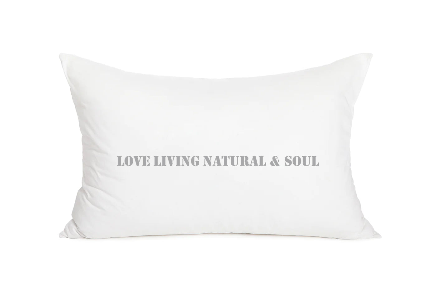 כרית לבנה לגב מיטה עם כיתוב אפור - LOVE LIVING מידה 90/60