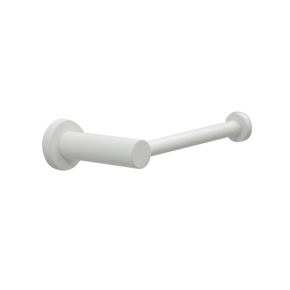מחזיק נייר טואלט Fine Lab Home בעיצוב מינימליסטי גלילי, לתלייה על הקיר, בגימור מט לבן.