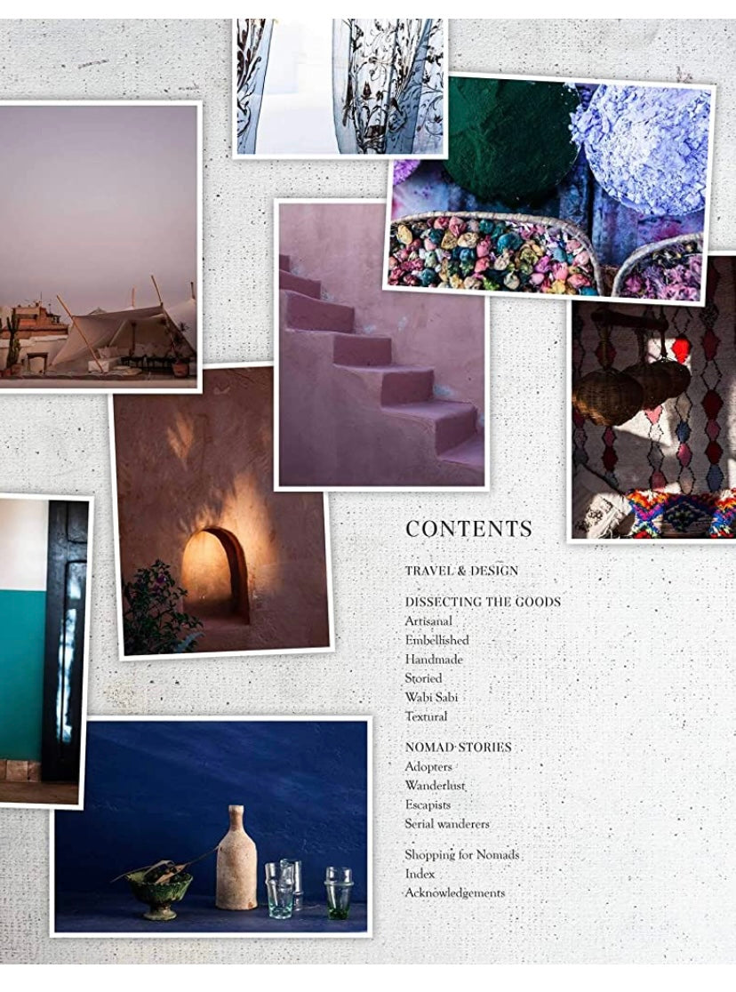 פינה נעימה עם כריות מעוצבות, קירות לבנים ומנורת תלייה ארוגה, בה מוצג ספר העיצוב nomad at home של Fine Lab Home — מושלם לחובבי עיצוב הבית.