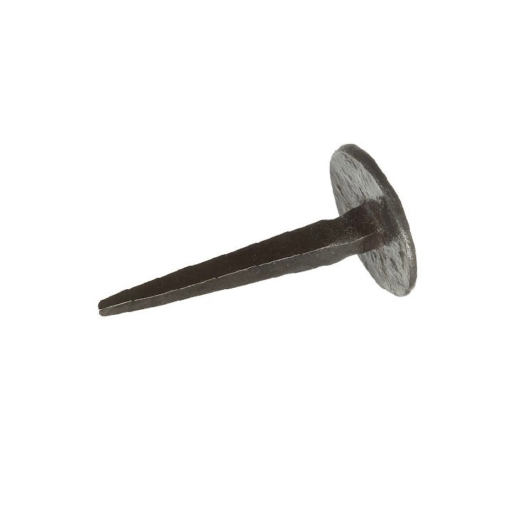 מסמר ברזל גדול ויחיד מבית Fine Lab Home עם ראש רחב ועגול ורגל מחודדת, מושלם לעבודות יד או לקישוט, מבודד על רקע לבן.