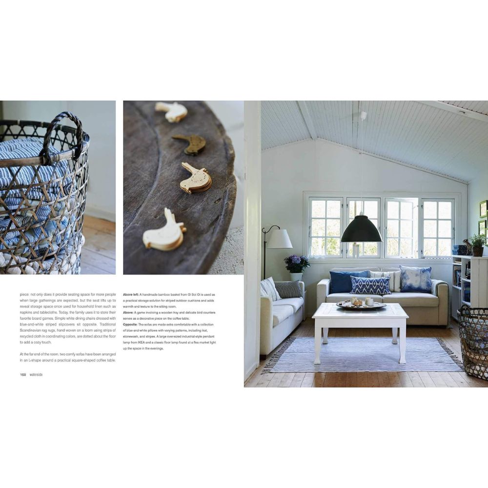 סלסלה קלועה, עוגיות על מגש וחדר מואר בסגנון סקנדינבי עם ספר העיצוב Relaxed Rustic של Fine Lab Home מספקים השראה בעיצוב הבית.