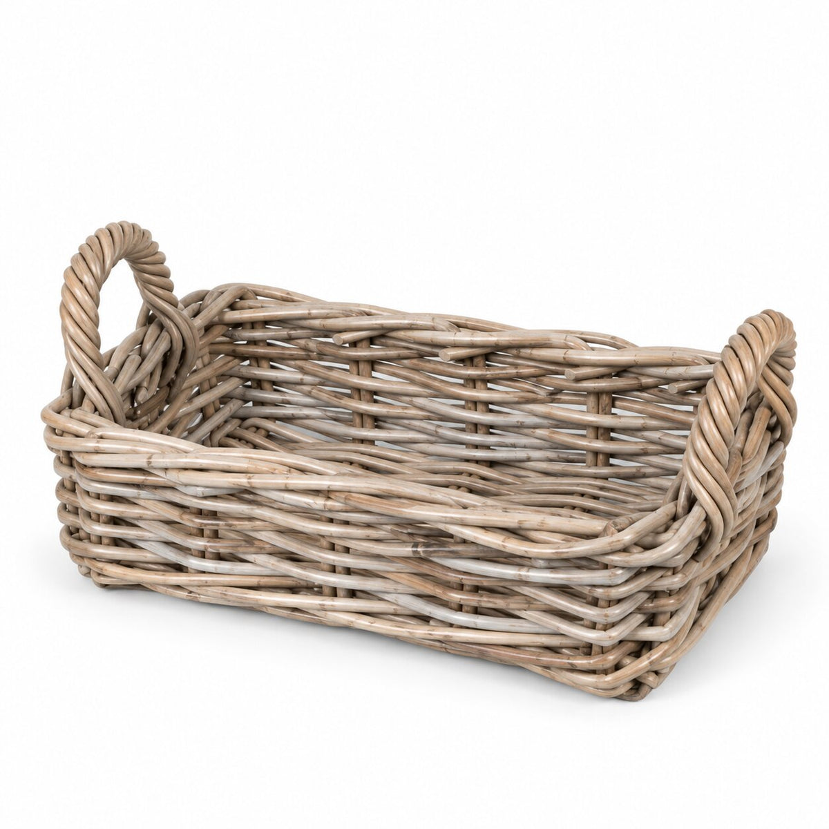 Rectangular Fine Lab Home מגש ראטן מלבני עם ידיות – 3 גדלים: מגש ראטן קלוע עם שתי ידיות בצדדים.